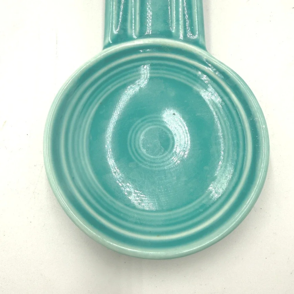 Fiesta Spoon Rest Turquoise Ceramic Kitchen Tool Teal Blue USA Made U58